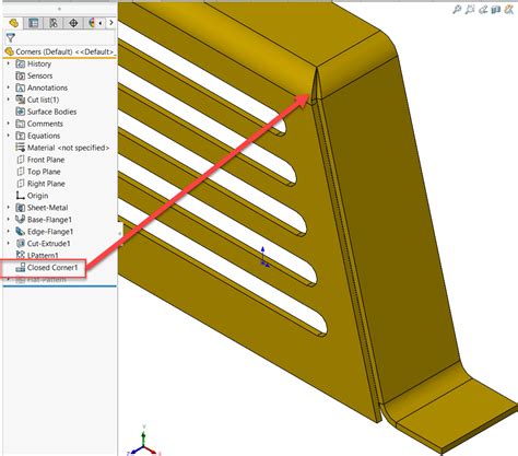 solidworks sheet metal welded corner|closed corner solidworks.